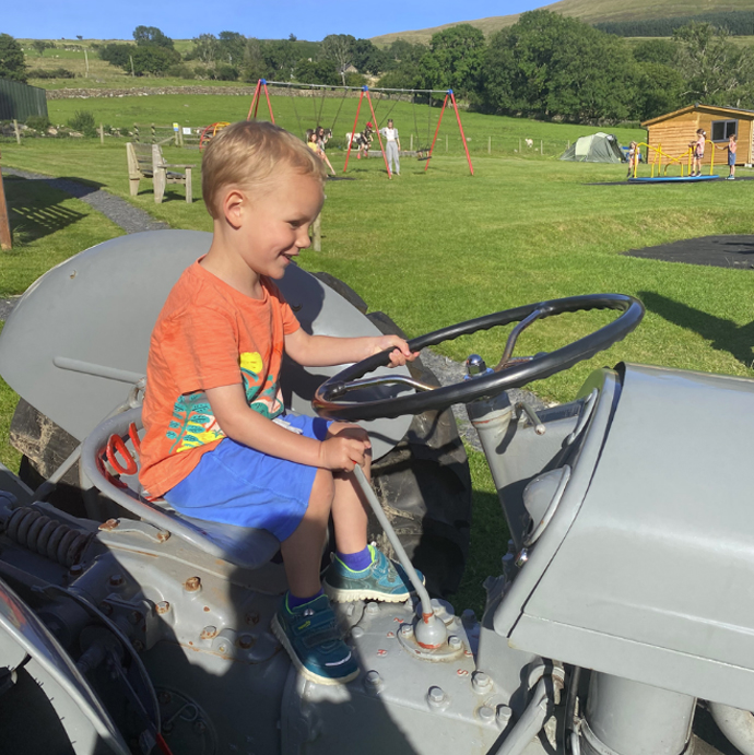 Boy on a tractor